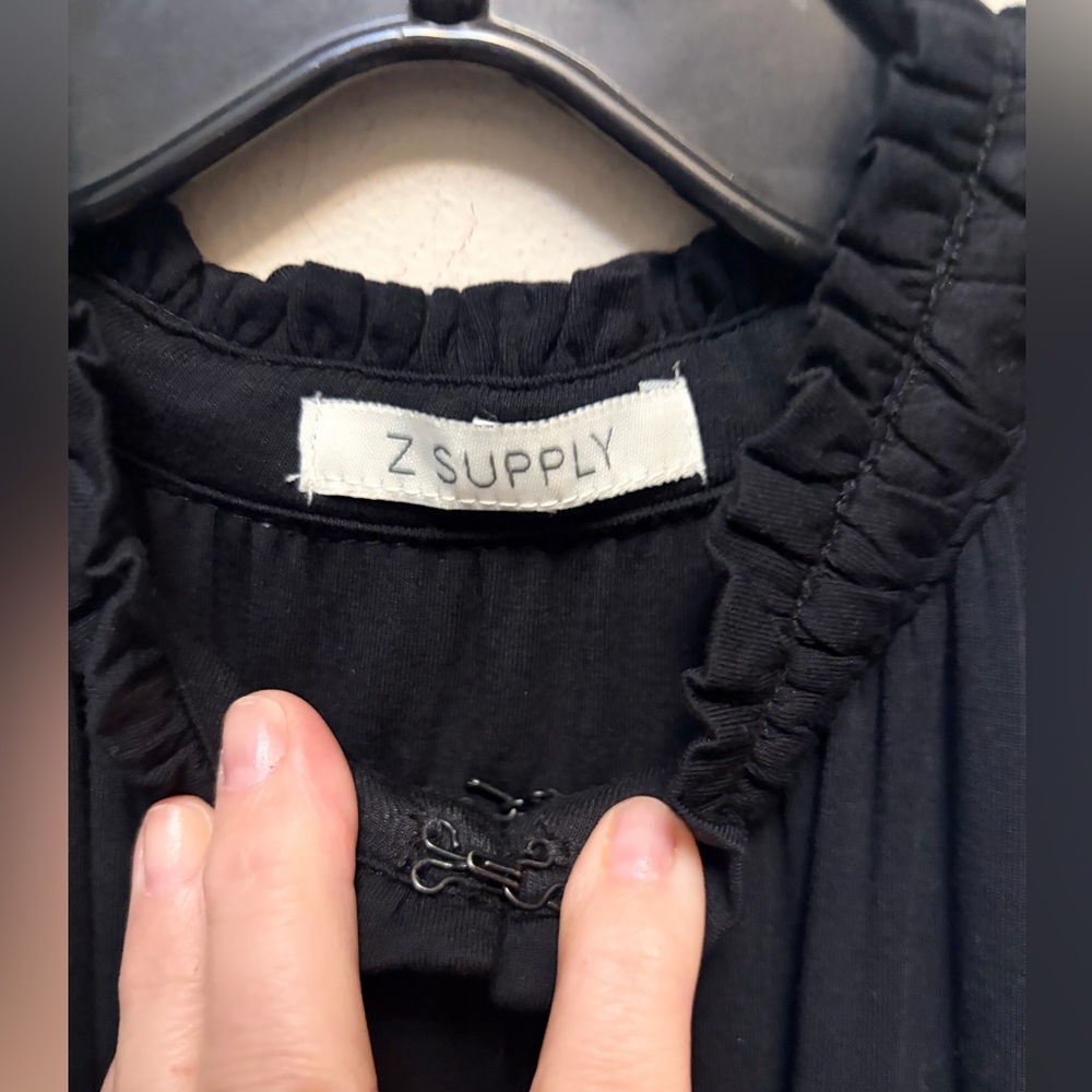 Z SUPPLY Black Halter Key Hole Chest Maxi Dress - Picture 3 of 8